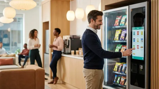 Moderner Snackautomat im Büro-Pausenraum