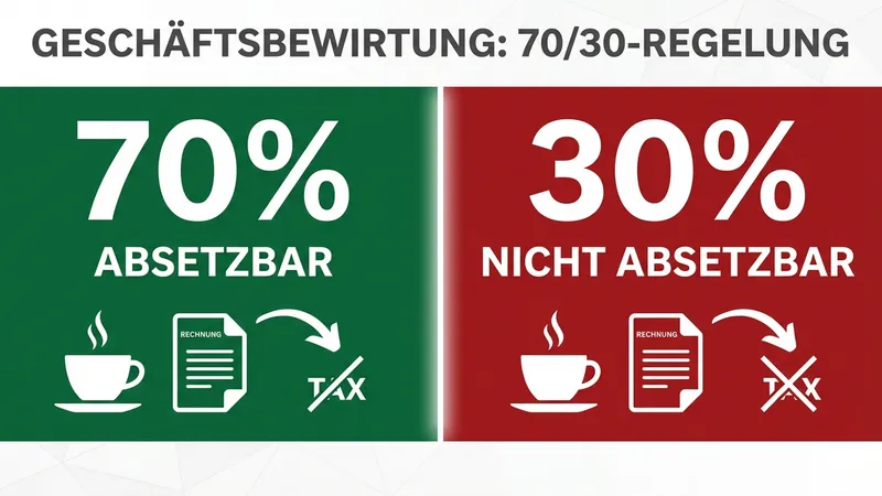 Infografik zur 70/30-Regel bei Bewirtungskosten