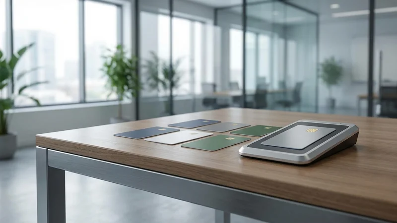 Wertkarte mit Chip wird an Automaten-Lesegerät gehalten