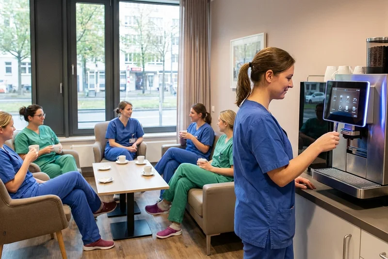 Pflegepersonal bei der wohlverdienten Kaffeepause