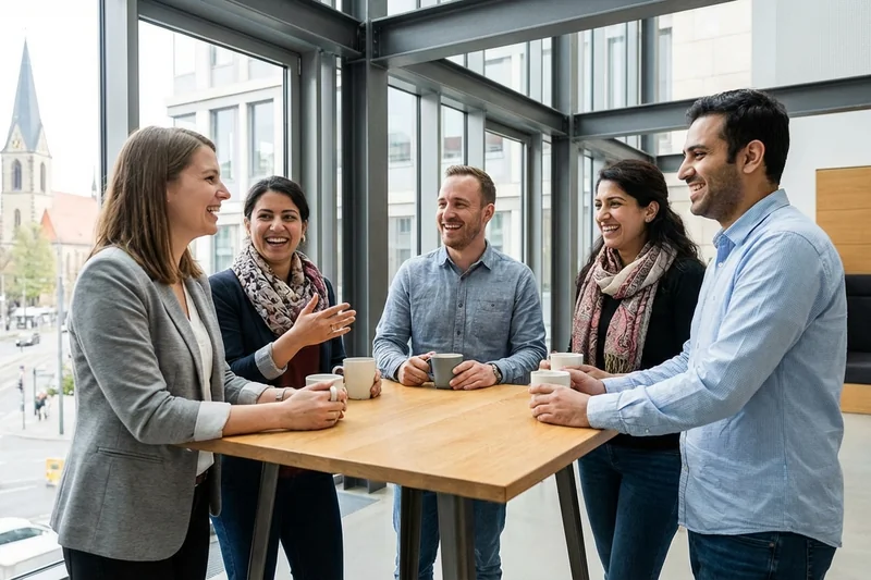 Morgendliches Kaffeeritual im Team
