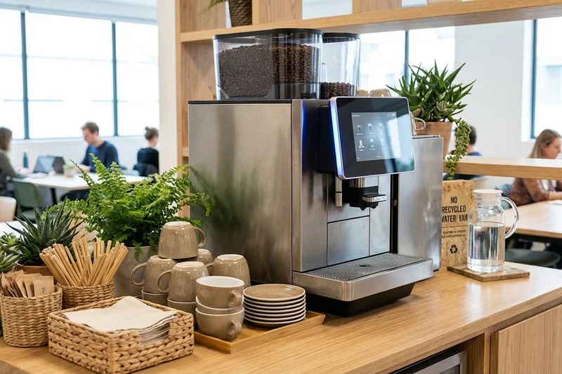 Nachhaltige Kaffeestation im Coworking Space