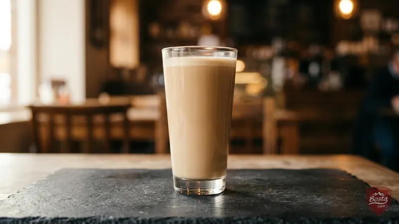 Caffè Latte im Glas – viel Milch, wenig Schaum