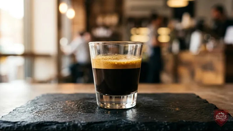 Doppelter Espresso (Doppio) im Glas