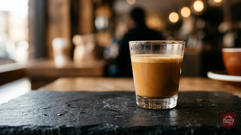 Espresso Lungo im Glas – verlängerter Espresso mit hellerem Farbton