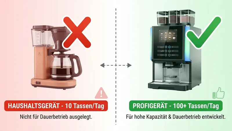 Vergleich Haushaltsgerät vs. Profigerät für das Büro