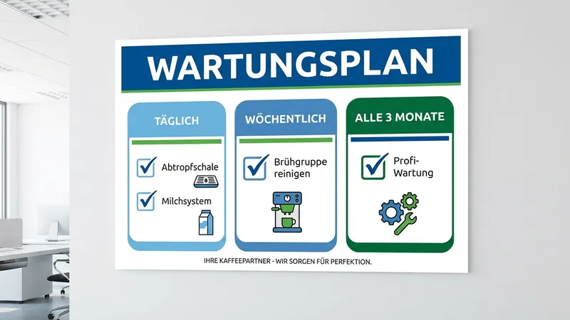 Wartungsplan für die Büro-Kaffeemaschine