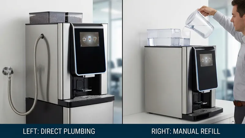 Vergleich Kaffeemaschine mit Wassertank und Festwasseranschluss