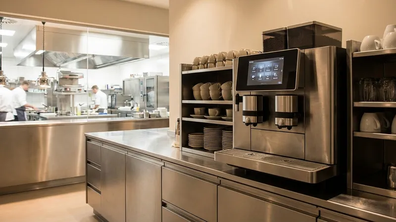 Professionelle Kaffeestation in einem Restaurant