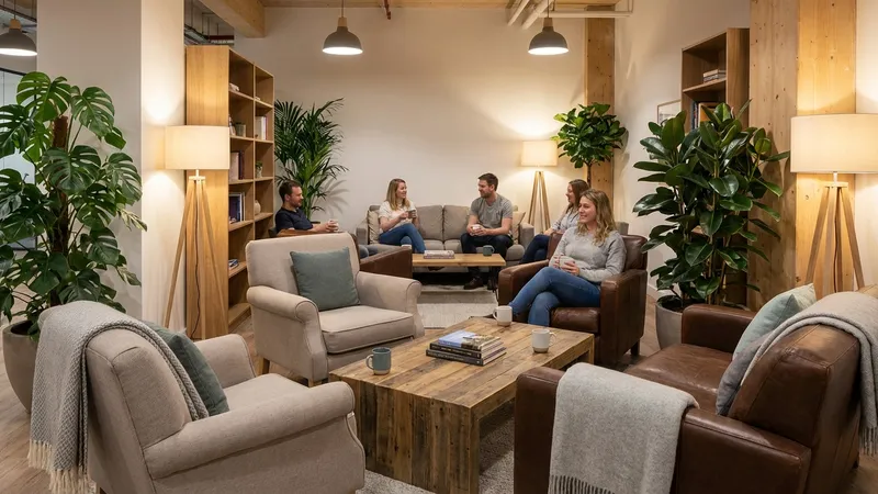 Einladende Lounge-Ecke im modernen Büro