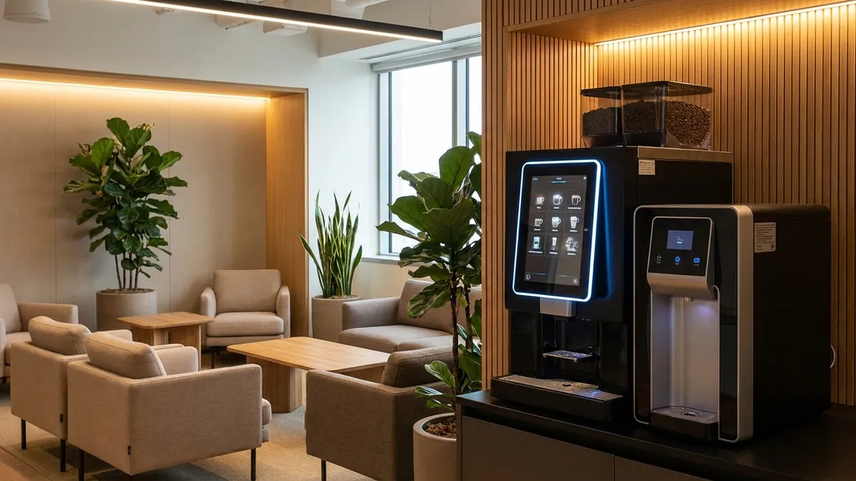 Pausenraum gestalten: Kaffee, Wasser & Snacks kombinieren